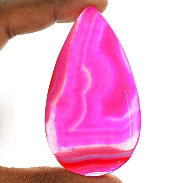 gemsmore:Genuine Amazing Pink Onyx Pear Shape Loose Gemstone