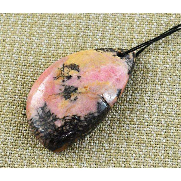 gemsmore:Genuine Amazing Pink Rhodonite Untreated Drilled Loose Gemstone