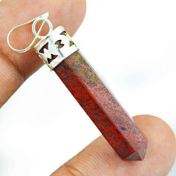 gemsmore:Genuine Amazing Red Jasper Healing Point Pendant