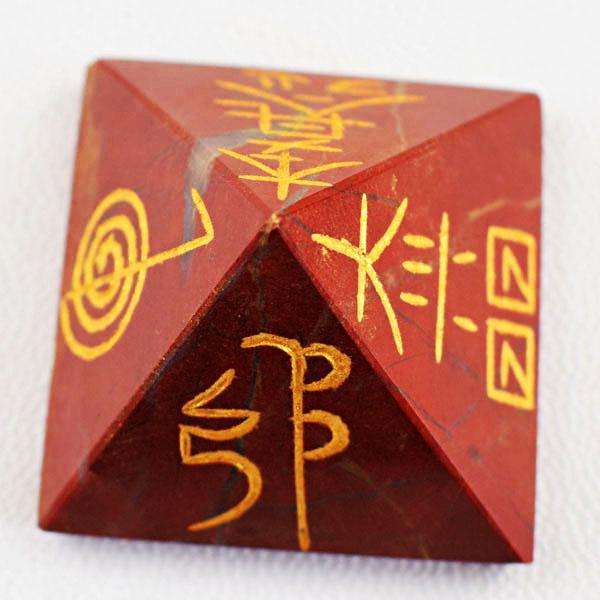 gemsmore:Genuine Amazing Red Jasper Healing Point Pyramid