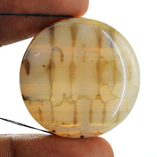 gemsmore:Genuine Amazing Round Shape Onyx Loose Drilled Gemstone
