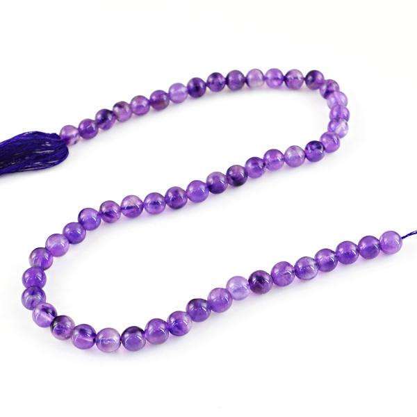 gemsmore:Genuine Amazing Round Shape Purple Amethyst Drilled Beads Strand