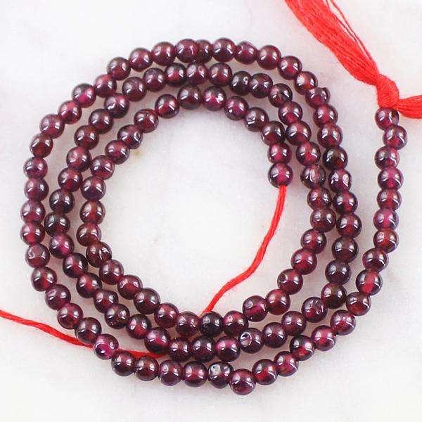 gemsmore:Genuine Amazing Round Shape Red Garnet Drilled Beads Strand