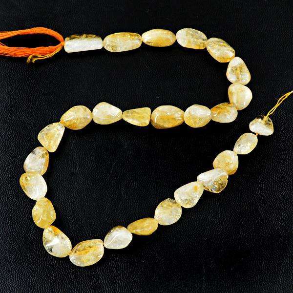 gemsmore:Genuine Amazing Rutile Quartz Drilled Beads Strand