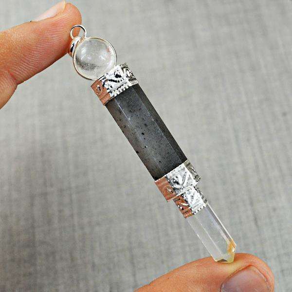 gemsmore:Genuine Amazing Rutile Quartz Healing Ball Point Pendant