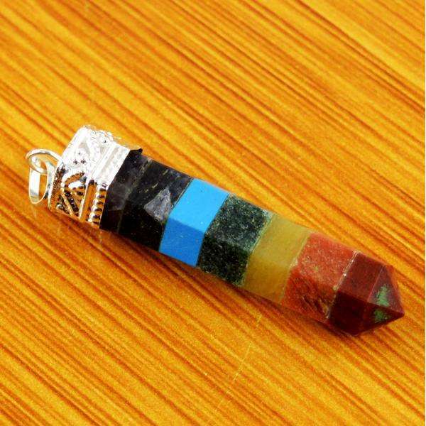 gemsmore:Genuine Amazing Seven Chakra Healing Point Pendant