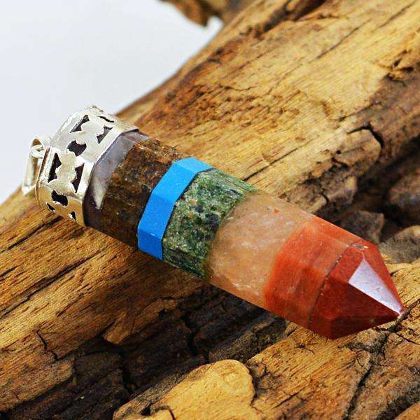 gemsmore:Genuine Amazing Seven Chakra Healing Point Pendant