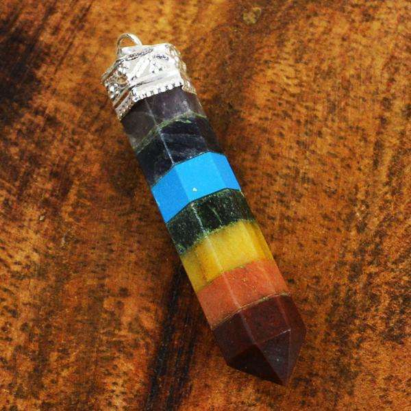 gemsmore:Genuine Amazing Seven Chakra Healing Point Pendant