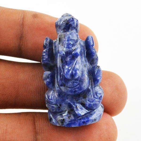 gemsmore:Genuine Amazing Sodalite Carved Healing Ganesha Gemstone