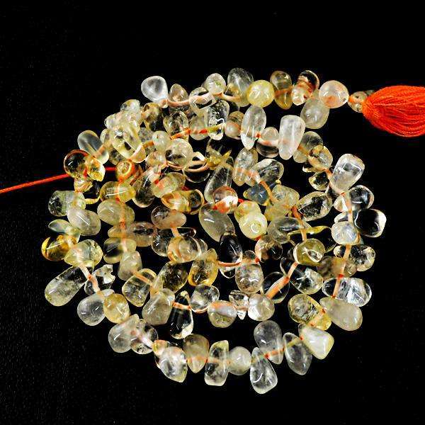 gemsmore:Genuine Amazing Tear Drop Citrine Drilled Beads Strand