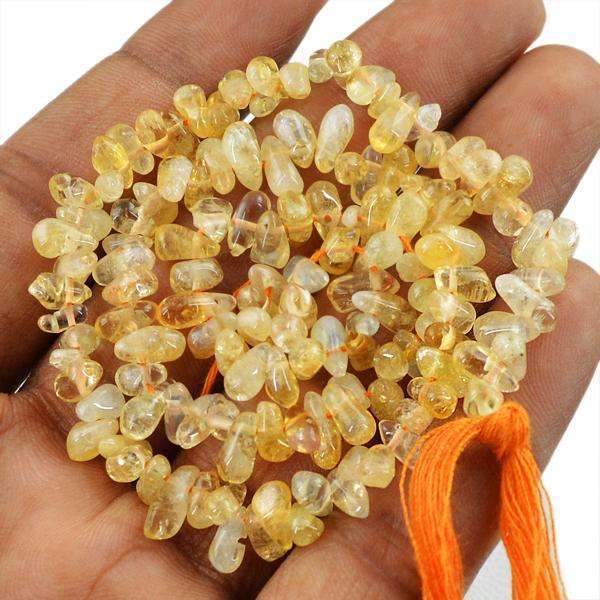 gemsmore:Genuine Amazing Tear Drop Orange Citrine Drilled Beads Strand