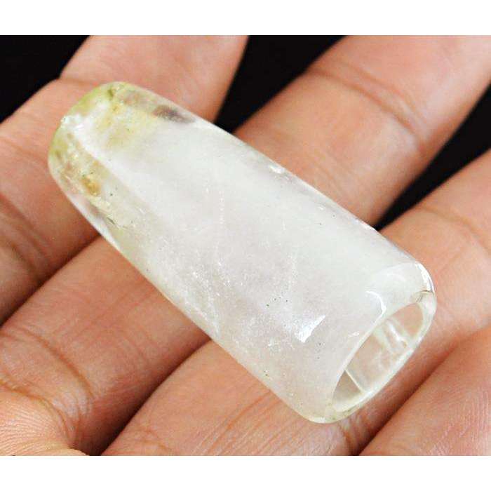 gemsmore:Genuine Amazing White Quartz Carved Smoking Pipe