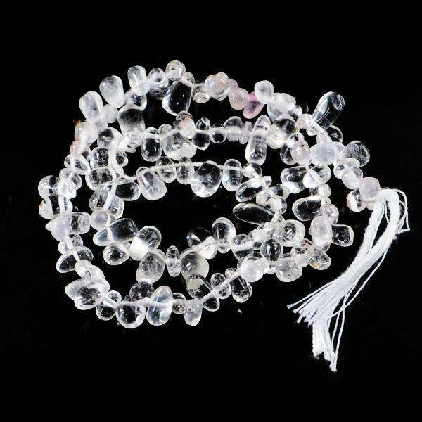 gemsmore:Genuine Amazing White Quartz Drilled Beads Strand