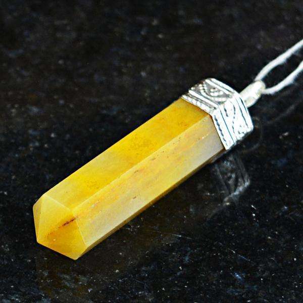 gemsmore:Genuine Amazing Yellow Aventurine Healing Point Pendant