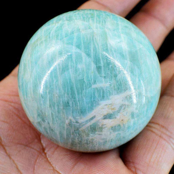 gemsmore:Genuine Amazonite Hand Carved Reiki Crystal Healing Sphere