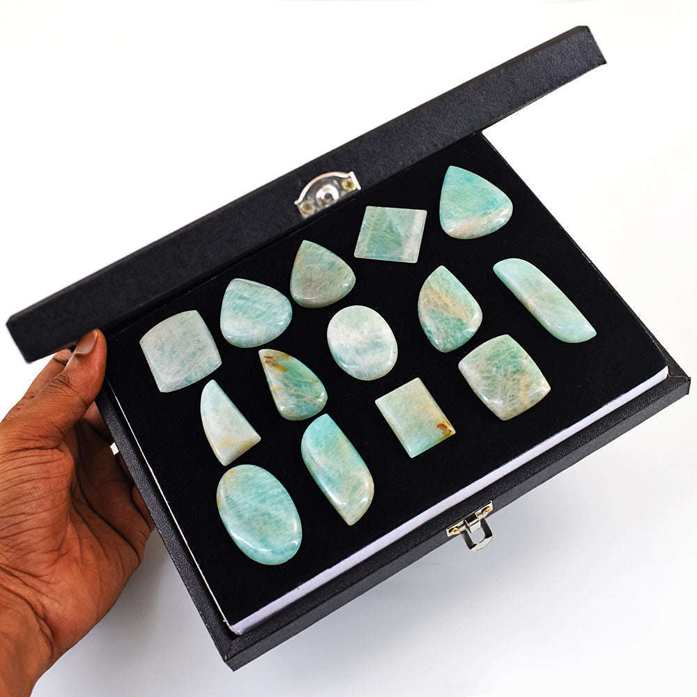 gemsmore:Genuine Amazonite Untreated Gemstone Cabochon Lot