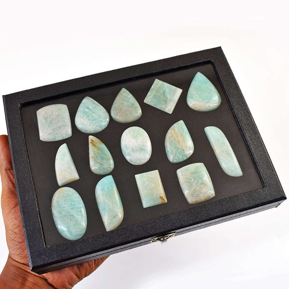 gemsmore:Genuine Amazonite Untreated Gemstone Cabochon Lot