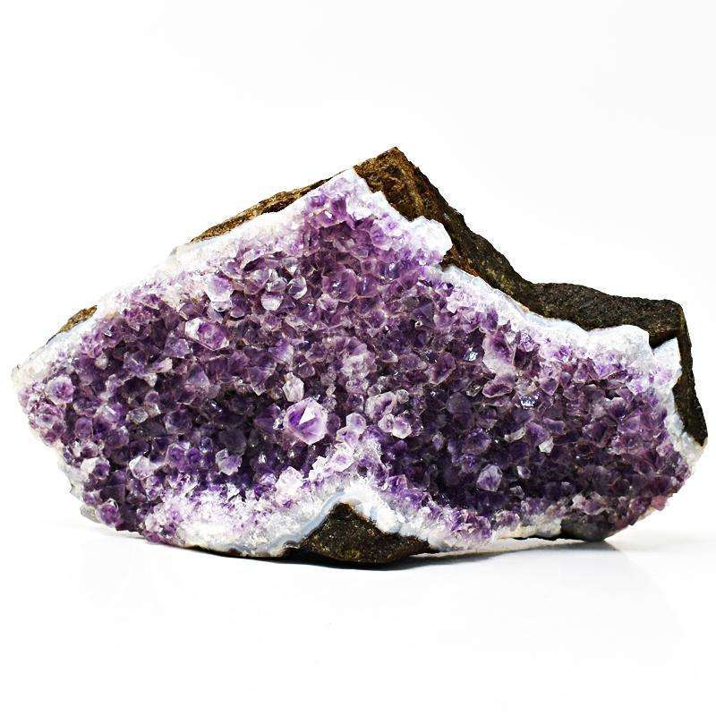 gemsmore:Genuine Amethyst Cluster Druzy Carved Rock