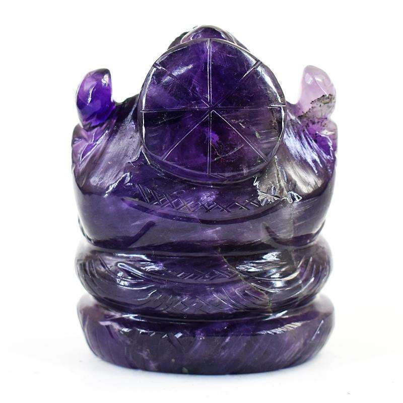 gemsmore:Genuine  Amethyst Hand Carved Genuine Crystal Gemstone Carving Lord Ganesha
