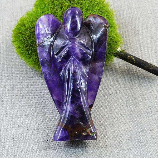 gemsmore:Genuine Amethyst Hand Carved Reiki Healing Angel