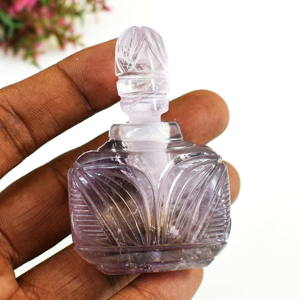 gemsmore:Genuine Ametrine Hand Carved Genuine Crystal Gemstone Carving Perfume Bottle