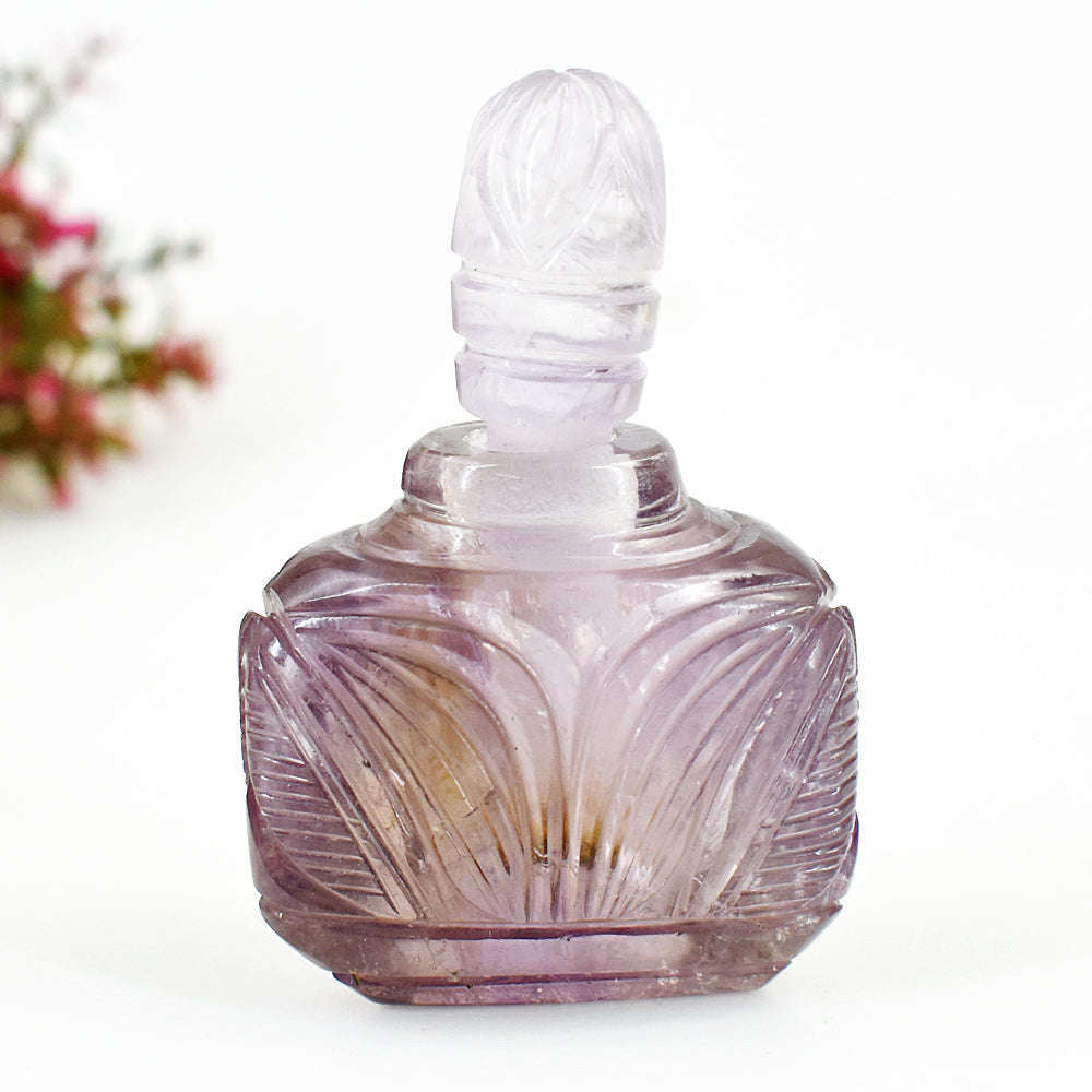 gemsmore:Genuine Ametrine Hand Carved Genuine Crystal Gemstone Carving Perfume Bottle