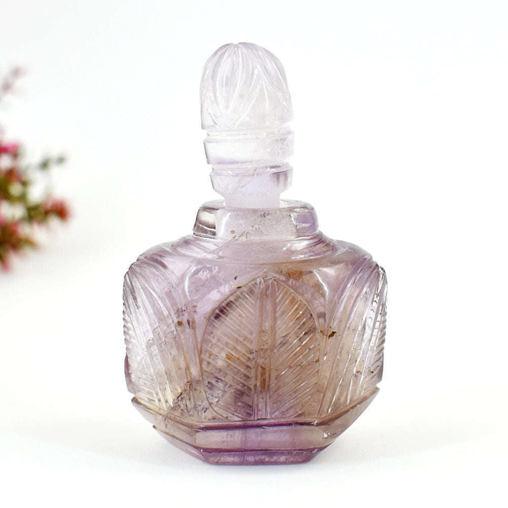 gemsmore:Genuine Ametrine Hand Carved Genuine Crystal Gemstone Carving Perfume Bottle