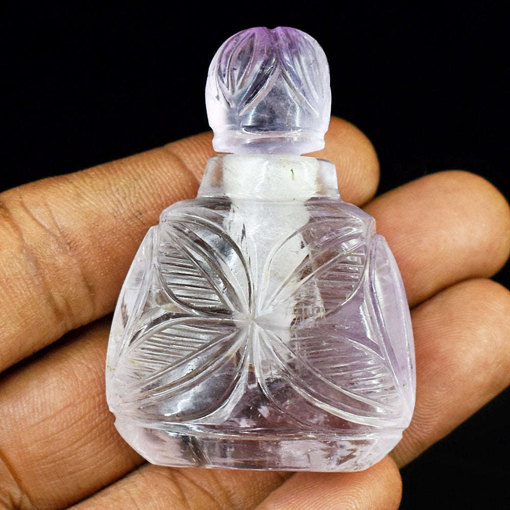 gemsmore:Genuine Ametrine Hand Carved Genuine Crystal Gemstone Carving Perfume Bottle