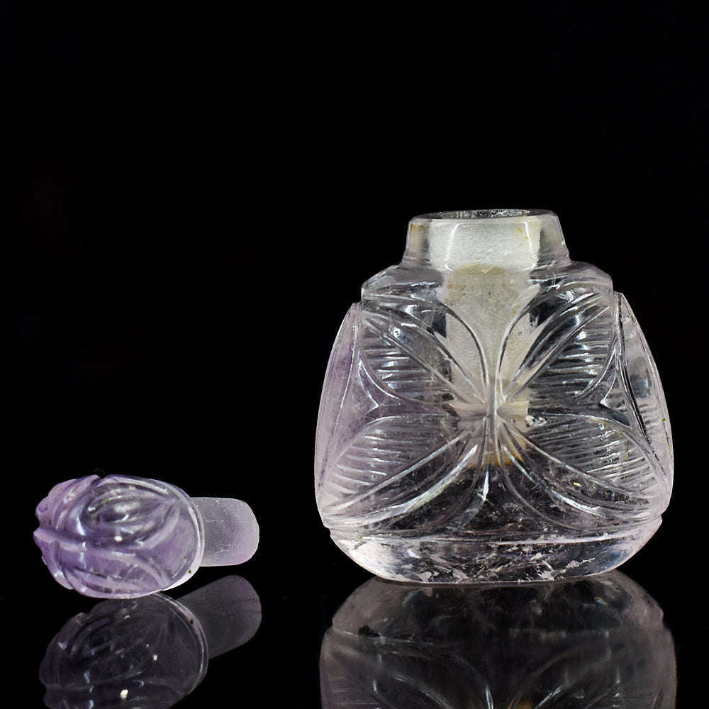 gemsmore:Genuine Ametrine Hand Carved Genuine Crystal Gemstone Carving Perfume Bottle