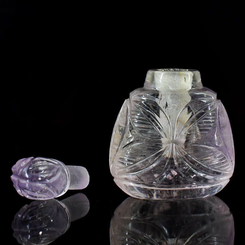 gemsmore:Genuine Ametrine Hand Carved Genuine Crystal Gemstone Carving Perfume Bottle