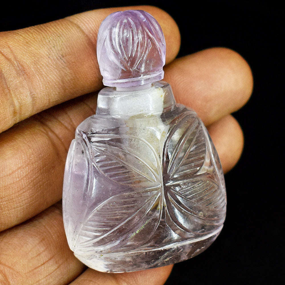 gemsmore:Genuine Ametrine Hand Carved Genuine Crystal Gemstone Carving Perfume Bottle