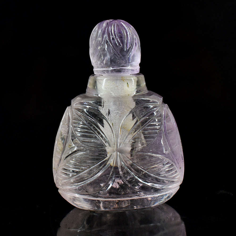 gemsmore:Genuine Ametrine Hand Carved Genuine Crystal Gemstone Carving Perfume Bottle