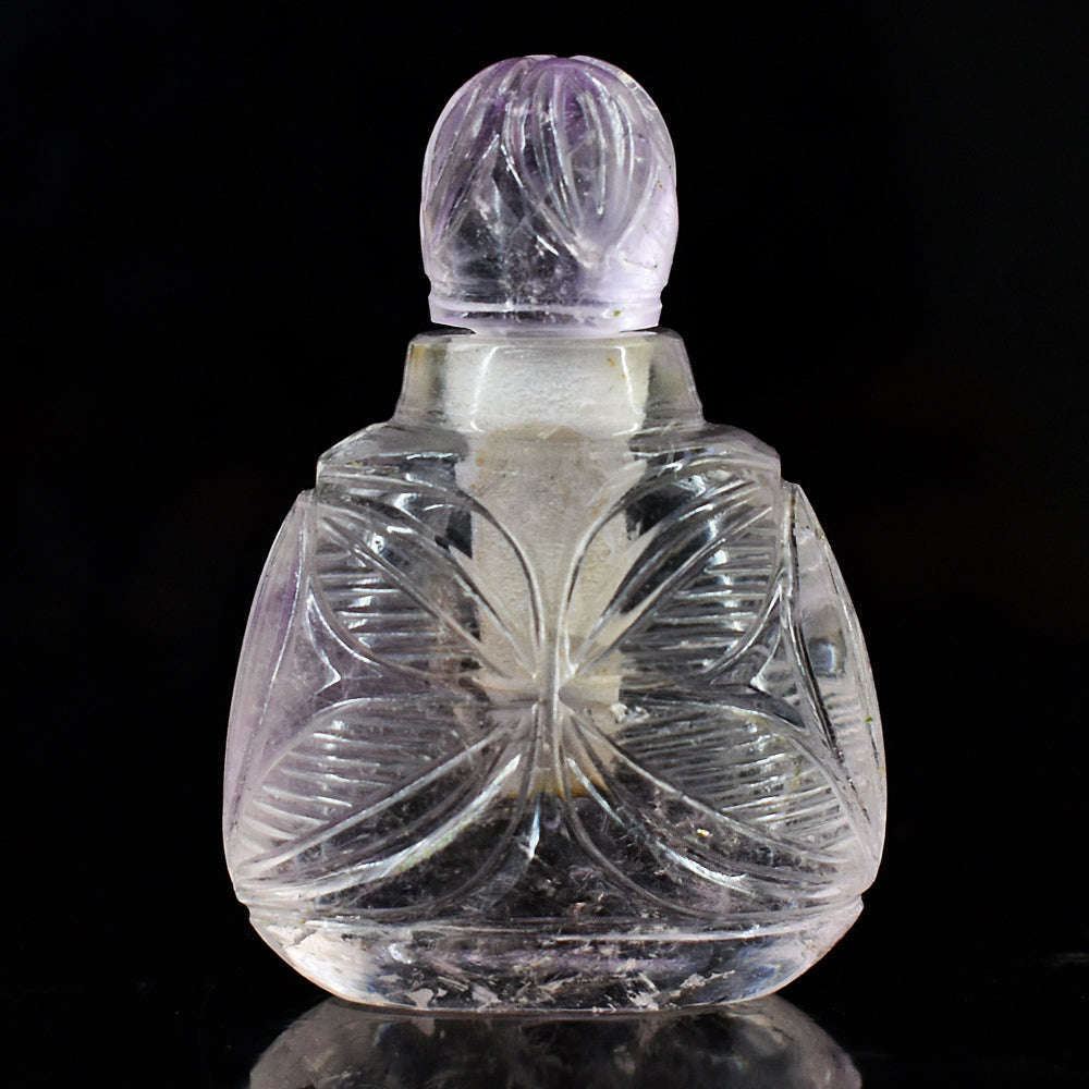 gemsmore:Genuine Ametrine Hand Carved Genuine Crystal Gemstone Carving Perfume Bottle