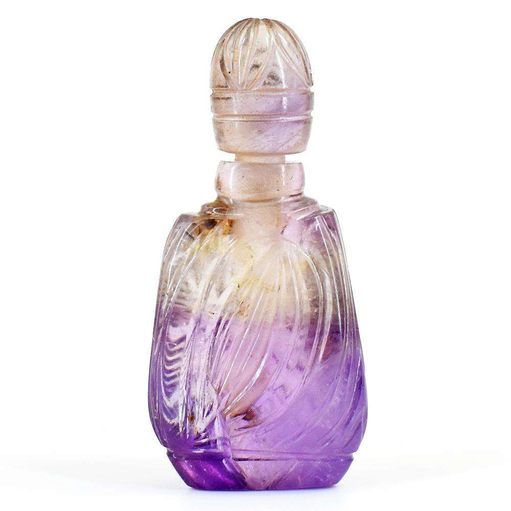 gemsmore:Genuine Ametrine Hand Carved Genuine Crystal Gemstone Carving Perfume Bottle