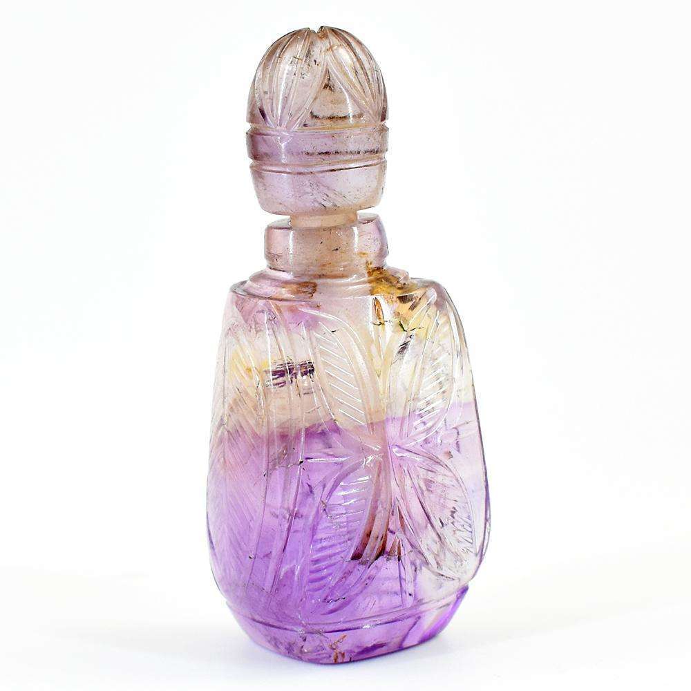 gemsmore:Genuine Ametrine Hand Carved Genuine Crystal Gemstone Carving Perfume Bottle