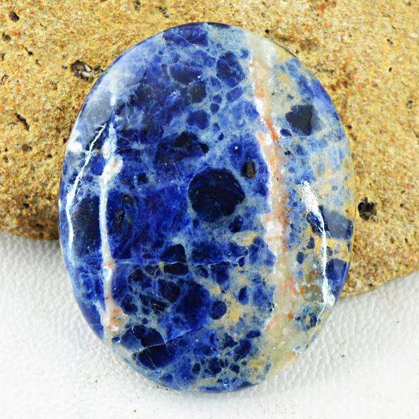 gemsmore:Genuine Amzing Blue Sodalite Oval Shape Loose Gemstone