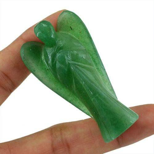 gemsmore:Genuine Australian Jade Carved Healing Angel Gemstone