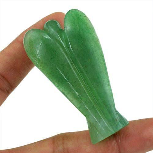 gemsmore:Genuine Australian Jade Carved Healing Angel Gemstone