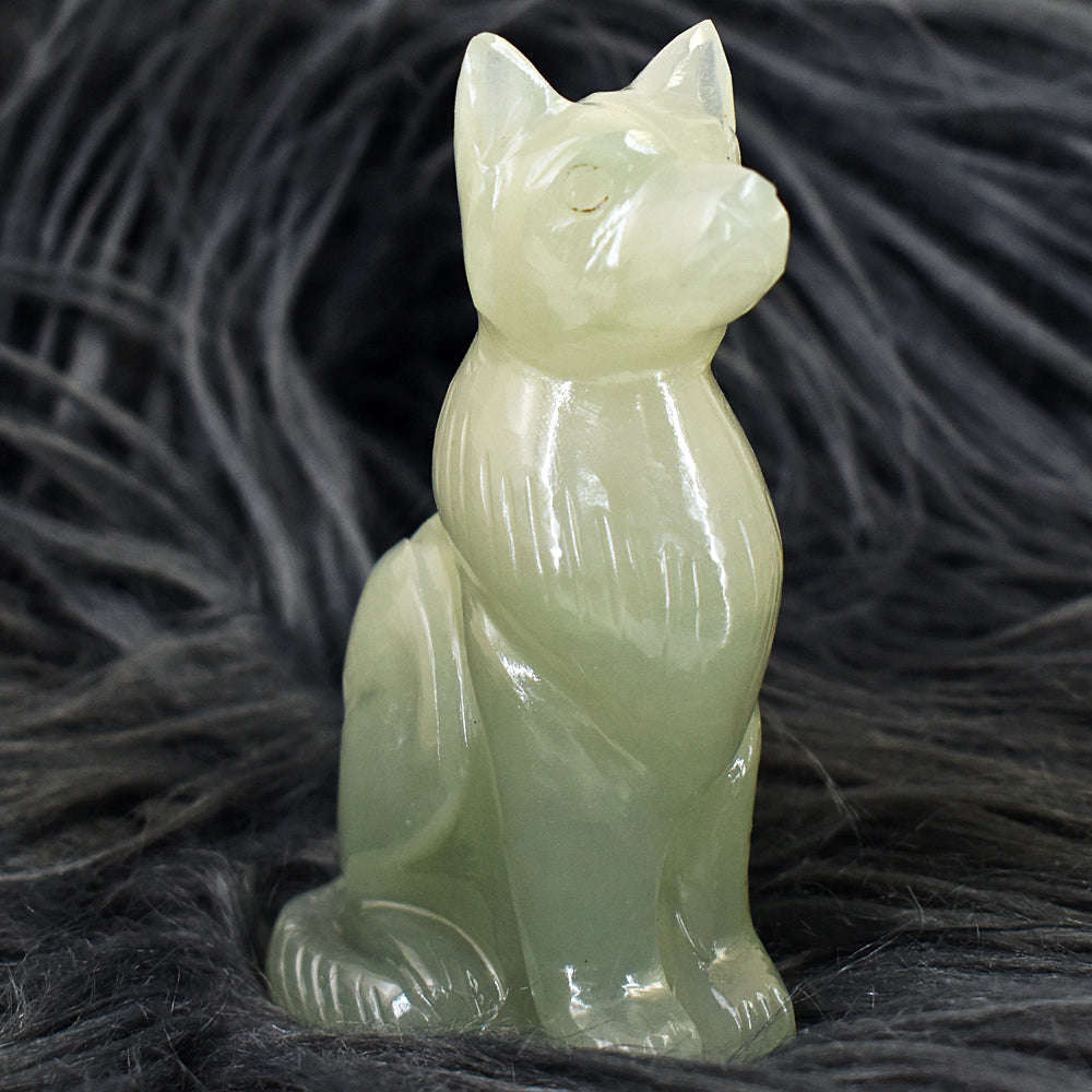 gemsmore:Genuine Aventurine Hand Carved Genuine Crystal Gemstone Carving Dog