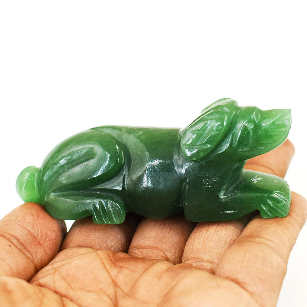 gemsmore:Genuine Aventurine Hand Carved Genuine Crystal Gemstone Carving Dog