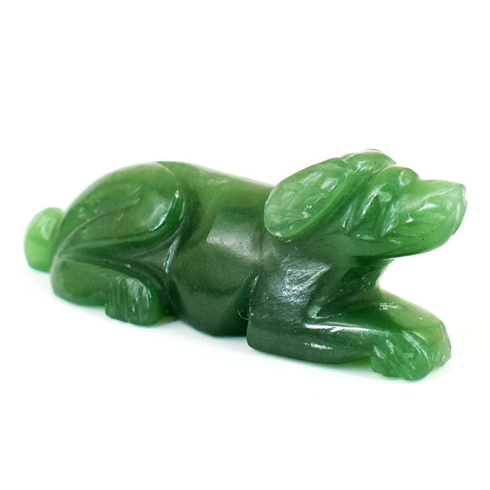 gemsmore:Genuine Aventurine Hand Carved Genuine Crystal Gemstone Carving Dog