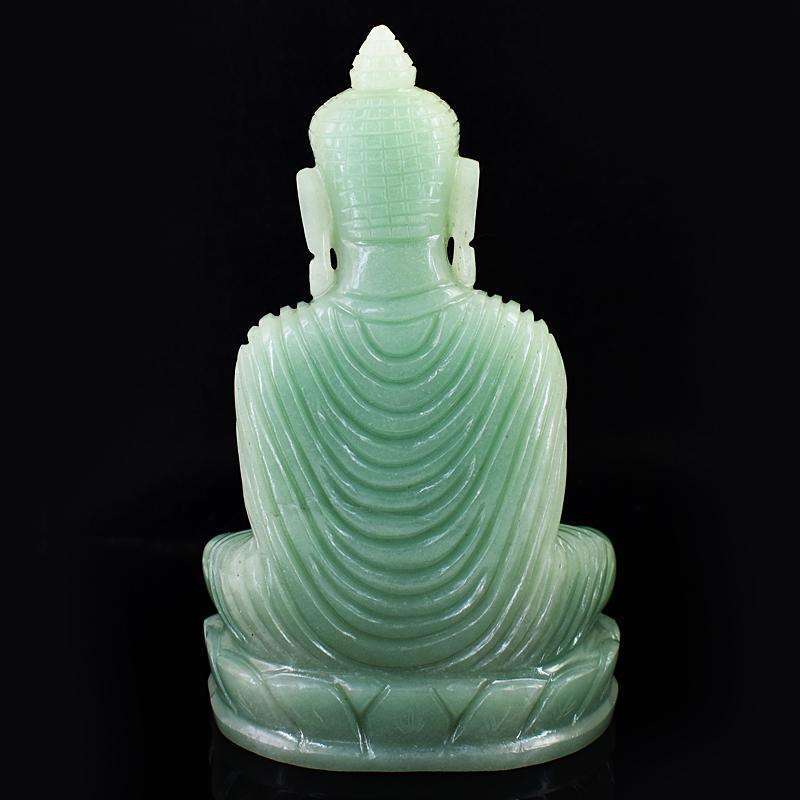 gemsmore:Genuine Aventurine Hand Carved Genuine Crystal Gemstone Carving Huge Lord Buddha