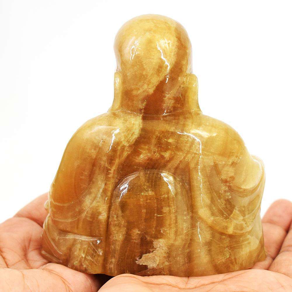 gemsmore:Genuine Aventurine Hand Carved Genuine Crystal Gemstone Carving Laughing Buddha
