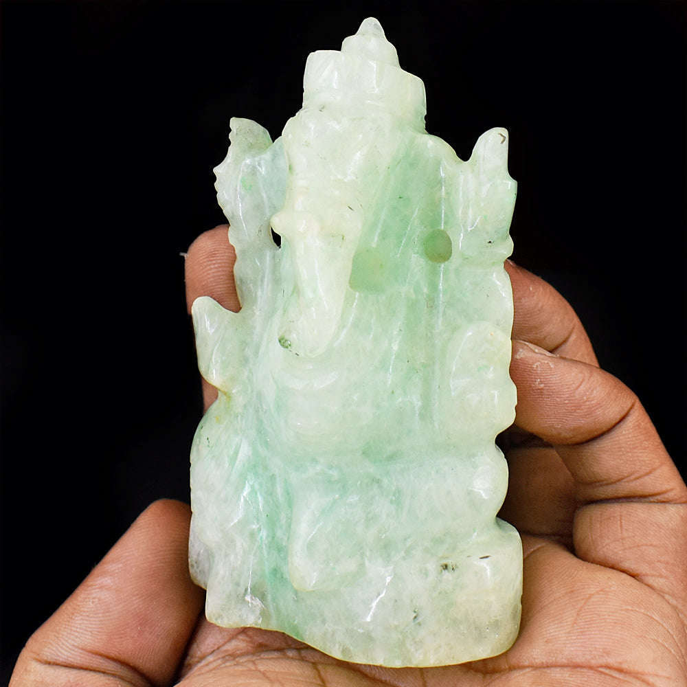 gemsmore:Genuine Aventurine Hand Carved Genuine Crystal Gemstone Carving Lord Ganesha