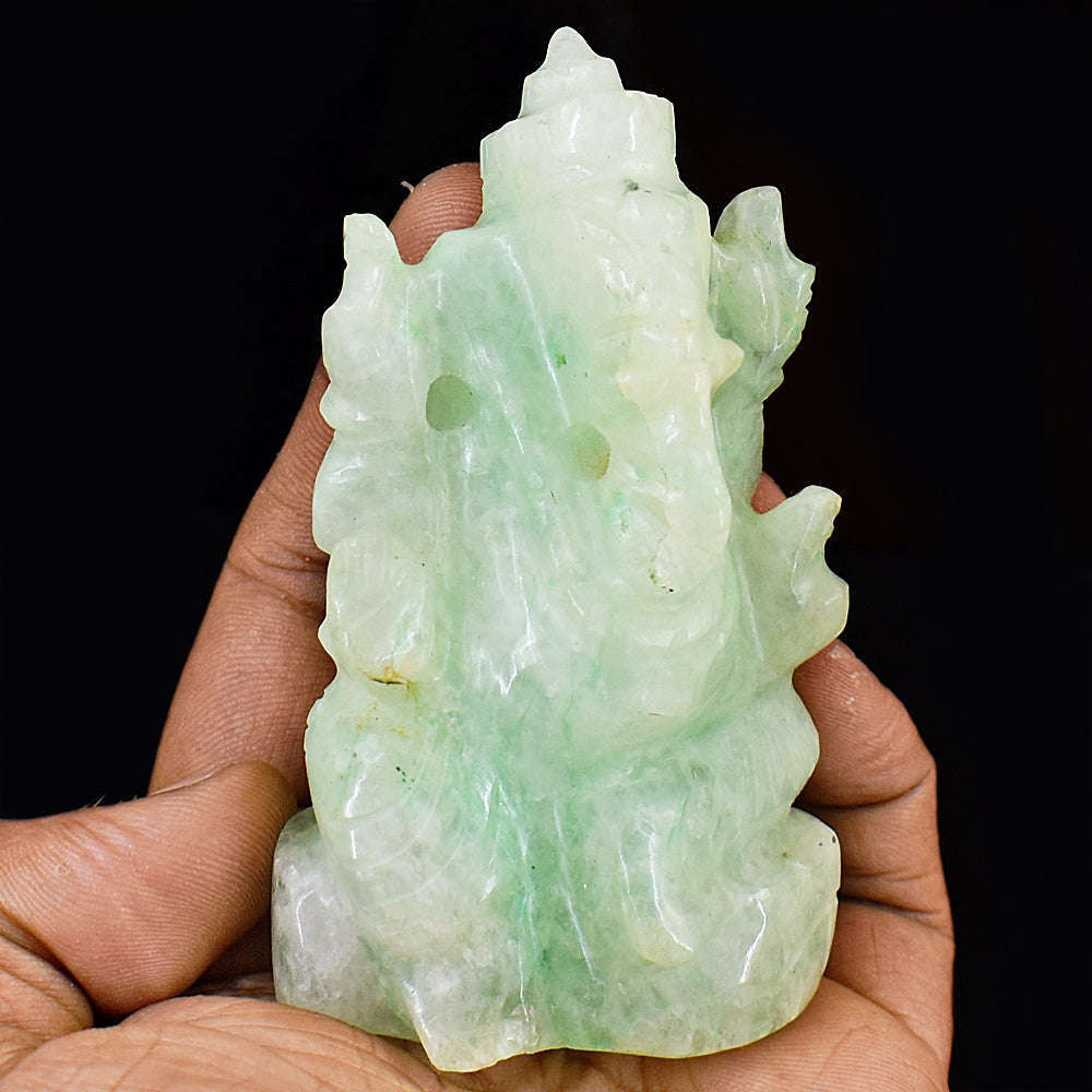 gemsmore:Genuine Aventurine Hand Carved Genuine Crystal Gemstone Carving Lord Ganesha