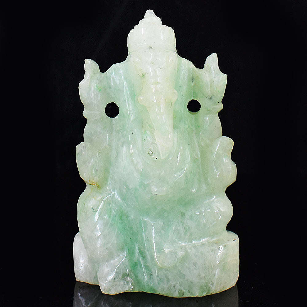 gemsmore:Genuine Aventurine Hand Carved Genuine Crystal Gemstone Carving Lord Ganesha