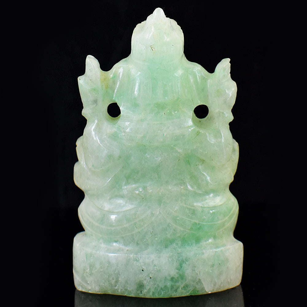 gemsmore:Genuine Aventurine Hand Carved Genuine Crystal Gemstone Carving Lord Ganesha