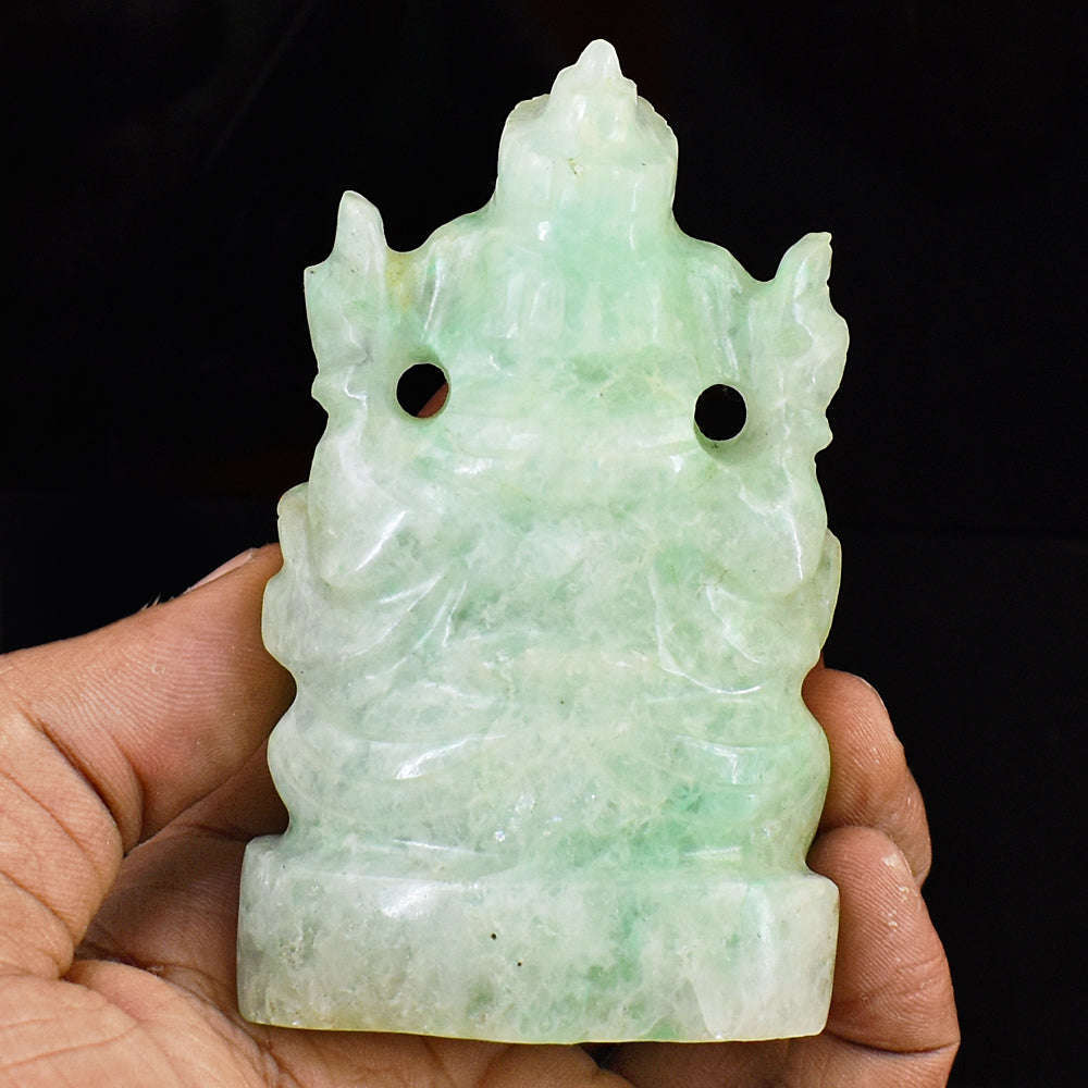 gemsmore:Genuine Aventurine Hand Carved Genuine Crystal Gemstone Carving Lord Ganesha