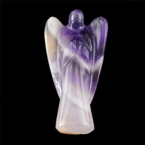 gemsmore:Genuine Bi Color Amethyst Carved Healing Angel Gemstone