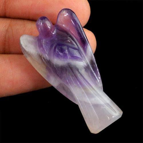 gemsmore:Genuine Bi Color Amethyst Carved Healing Angel Gemstone